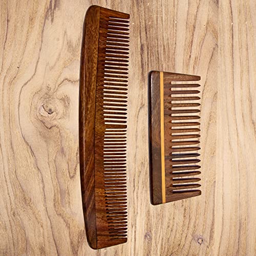 S.n. Stvaranje SN Creation Pure Organic Seesham Comb sa češljem za drvo | Češalj za oblikovanje kose sa širokim zubima | Ručno rađeni