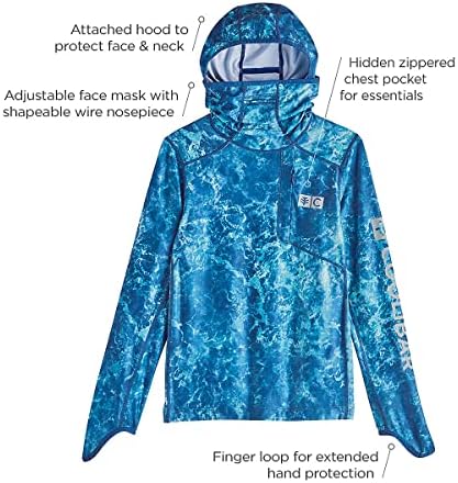 Coolibar upf 50+ dječji andros ribolov hoodie - sunce zaštitni