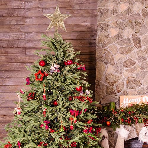 30cm Golden Star Treedper 5 šiljasta sjajnog drveća sjajni ukras za božićno drvo za kućnu zabavu ukras