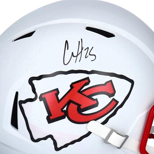 Clyde Edwards-Helaire Kansas City Chiefs sa autogramom Riddell Flat White Alternativna revolucija Speed Replica kaciga-autograme NFL