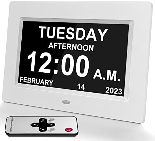 DIGTAL CLOCK sa danom i datumom za starije osobe, veliki prikaz LCD vremena, Automatsko zatamnjeno, Podešavanja alarma - Vodič za