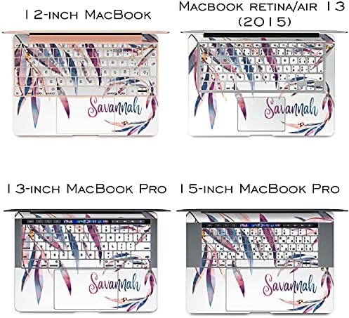 Lex alterna vinilna koža kompatibilna s MacBook Air 13 inča MAC Pro 16 Retina 15 12 2020 2019 2018 Prilagođeno ime ljubičasto lišće