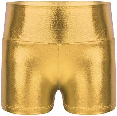 Chictry Big Girls Junior Stretch Stiny Metallic Boy-Cut kratke hlače za gimnastiku Plesni sportovi ili plivanje