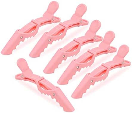 SMLJLQ 6pcs ružičasti kozmetičke stezaljke kandža Clip frizerski salon plastična krokodila bareta koja drži odjeljak za kosu Pribor