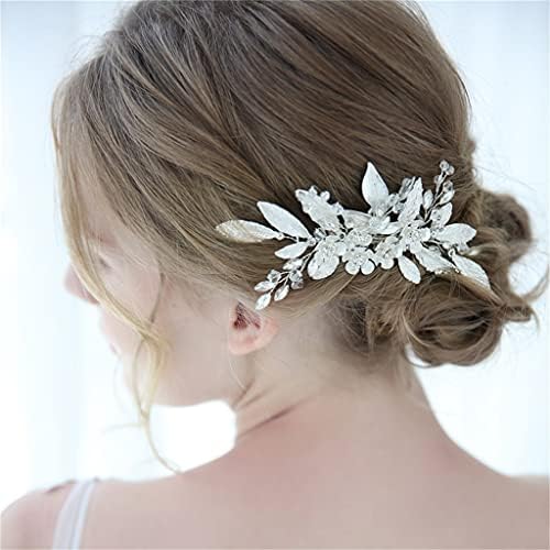 Walnuta ručno rađeni srebrni cvijet rhinestones europska i američka atmosfera Elegantna češlja za kosu mladenka Ventinska haljina za večeru