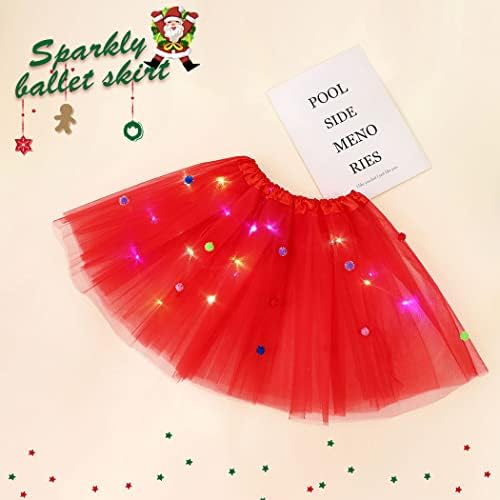 Reetan LED Tutu suknje Slojevi slojevita suknja sa 3D Pom Pom Puff kuglice Modni kostim performansi za žene i djevojke