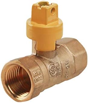 Srednji ventil GAS12SCRW Mesingani vrhunski gasni kuglasti ventil sa šrafcigerom sa ručkom, 1/2 inča. Fip veze