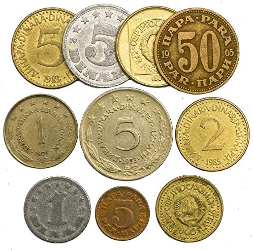 Jugoslavija 10 miješanih kovanica | Dinar | Dinara | para | Ne postoji zemlja | 1945-2003