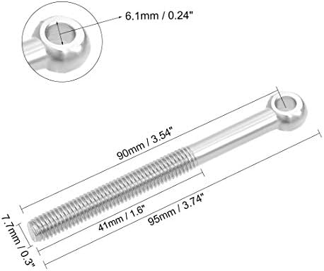 Uxcell M12 x 80mm 304 Mašina od nehrđajućeg čelika ramena Vijak za oči Prigušivanje 5pcs