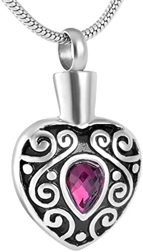 Yhmjgxfc HOLD Crystal Heart kremacija urn ogrlica pepeo držač za držanje od nehrđajućeg čelika s lijevkama