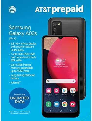 Samsung Galaxy A02S pametni telefon, 32GB Storage, AT & T otključana - crna