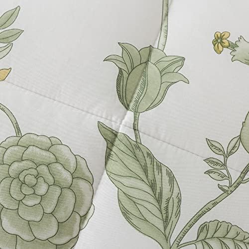 Lemfux pamuk kraljica zelena cvjetna kompleta za posteljinu, obrtati lepršave lagane seoske kuće u stilu, elegantni list tiskani