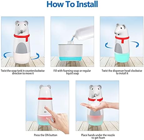 Slatki automatska raspršivač pjene za djecu punjivu udarnu ruku bez vodootpornog, pogodna za kupaonicu i kuhinju