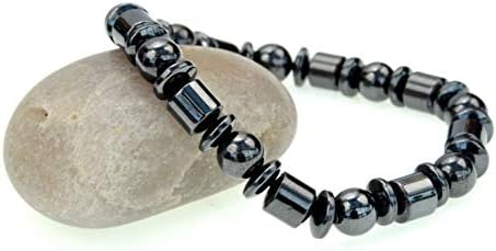 Ljubičasta kita Crna hematitska dragulja na narukvicu - prekrasna, rastezana, muškarci, žene, moderan nakit za zglob, 1 komad predmeta.