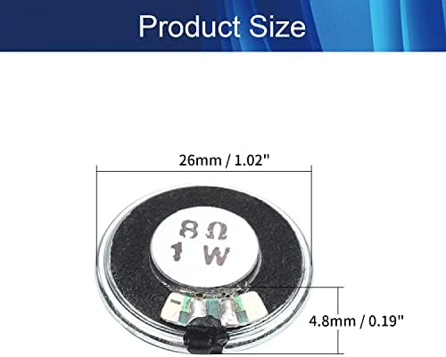 Aicosineg DIY magnetni zvučnik 1W 8 Ohm 26mm Prečnik okruglog oblika Zamjena zvučnika 1pcs