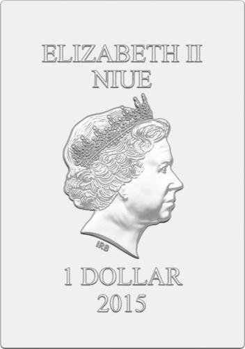 2015 NU Limited Niue 2015 $ 1 Vintage Mini posteri - Velika jezera 1/2 oz Srebrna novčića 1 USD necrtena