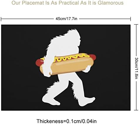 Bigfoot noseći hotdog pvc prostirke za stol za pranje placemat stolcloth desk pad za trpezarijski stol