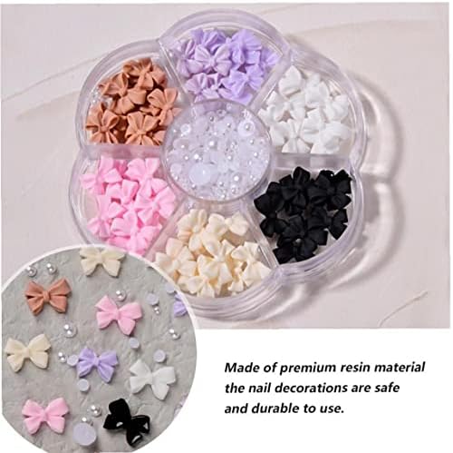 Ravne leđa perle Mješani nail Art luk-čvor medvjeda 3D biserni nail Art Rhinestones nakit za DIY Crafts 1Box