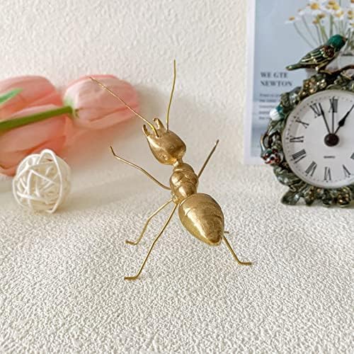 Pasiir Gold Ant figuric Kućni dekor, Metalni metalni znt ukras za sredinu, mini insekti ukras za životinjske stolne figurice za kućnu
