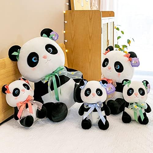 Bybycd Giant Panda Plišanička igračka Birthday Domaći plišani jastuk Dekoracija dekoracija Djevojka poklon cvjetni čvor Fluffy Panda