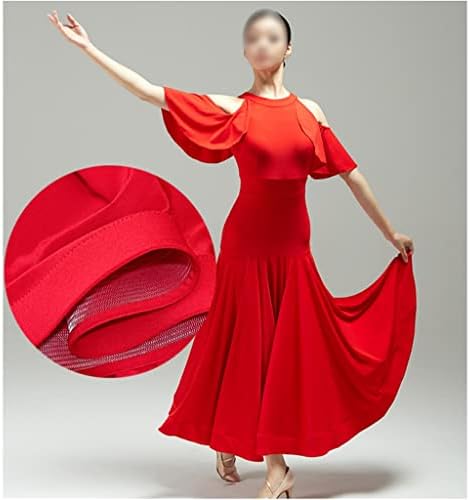 JKUYWX Plesna haljina s pola rukava za dvorcu Dugi Wallts Tango Stage Performing Obuka za plesna odjeća