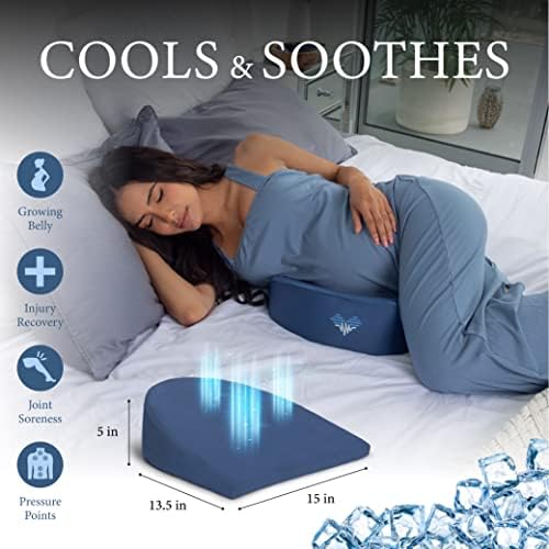 PharMeDoc trudnički jastuci za jastuk za spavanje, Navlaka za hlađenje mornarica, jastuk za trudnice, memorijska pjena za trbuh, trudnoća