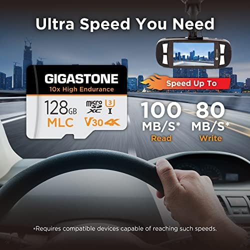 [10x visoke izdržljivosti] Gigastone industrijski 128GB 2-Pack MLC Micro SD kartica, 4k video snimanje, sigurnost Cam, Dash Cam, nadzor