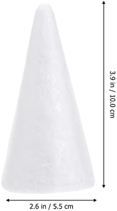 Nuobesty pjene perle božićne stablo pjene cones craft bijeli konus za diy craft home projekt Božićno drvsko stolište ukrasi 10cm 24pcs