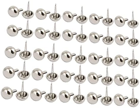 X-dree 50pcs 17mmx10mm Iron Okrugli papir Bredn Silver Tone za Scrapbooking Diy Craft (50kom 17mmx10mm Hierro Papel Brad Tono Plata