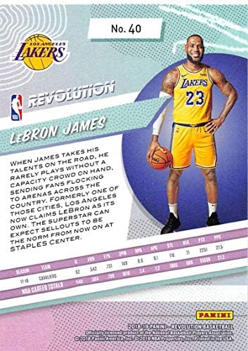 2018-19 Panini revolucija 40 Lebron James Los Angeles Lakers NBA košarkaška trgovačka kartica