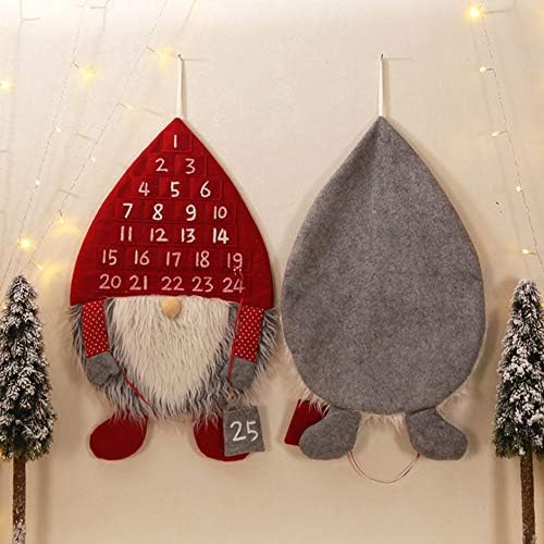 Showall Božićni Advent Kalendar 2022, 25-inčni zidni viseći patuljak vilenjački filc kalendar s džepovima, Kućni ukrasi za višekratnu