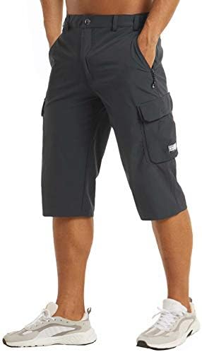 MagComsen muške vježbe Teretane Hlatke Brze suhe 3/4 Capri pantalone džepove patentnih zatvarača planinarenje atletske kratke hlače
