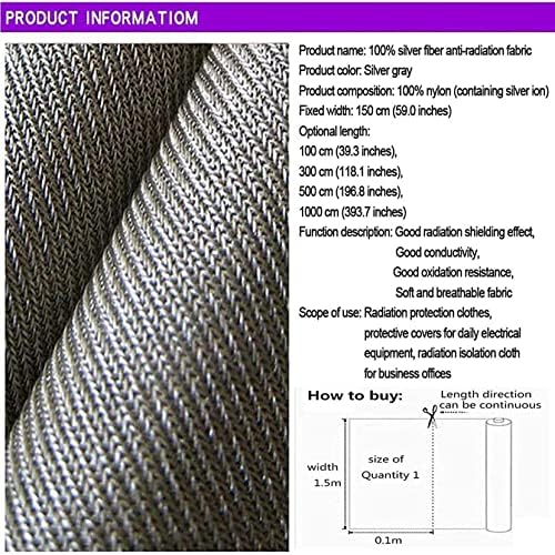 Anti zračenje od odjeće, srebrna vlakna Faraday zaštitna tkanina EMF EMI RF RFID blokiranje signala Provodni zaštitni materijal koji