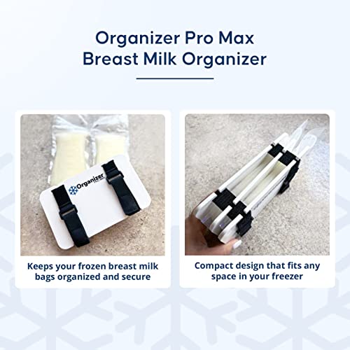 Organizator PRO Maksisterirača za majku za majku - zamrzavajte ga za dvostruki kapacitet i efikasno spremite i zaštitite vreće mlijeka za grudi sa zamrzivačem sigurnim dizajnom i tehnologijom kompresije