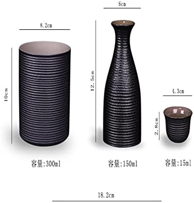 Slatiom keramičkim sake Pot metlice Crna keramična likovnica Flask flash Wine Cups set ladice