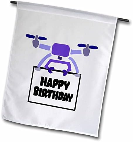 3drose smiješni slatki dron koji nosi znak za Sretan rođendan Drone satira crtani film-zastave