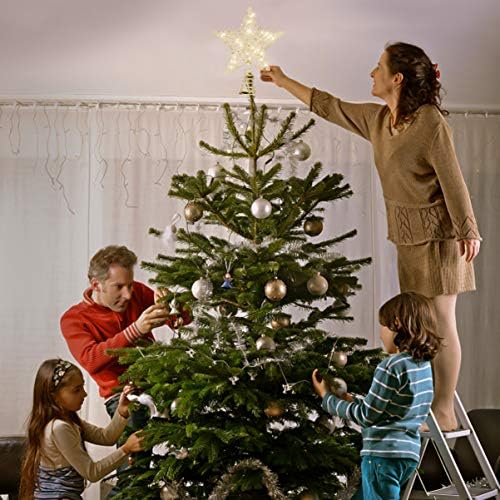 Nuobesty Christmas Star TOPPER, Zlatni stabli stablo, LED osvijetljeni Xmas TEXPER STAR ZA ODRŽAVANJE KORIŠTENJA