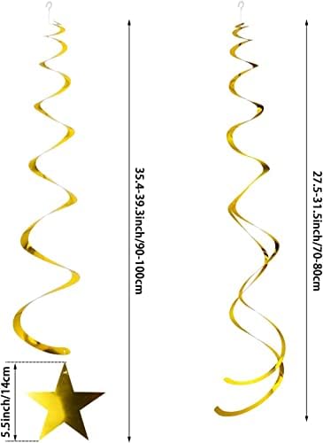 Hlyurlus Gold Star Viseći kovitlacije Zlatna folija kočnica stropne ukrase za rođendan za vjenčanje za rođendanske potrepštine za