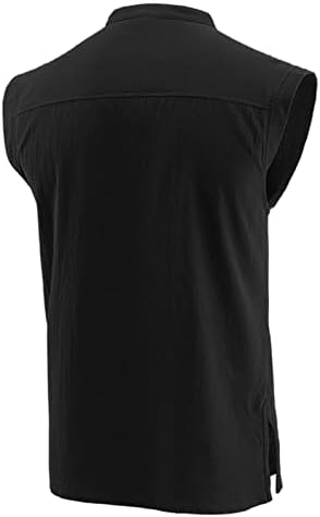 BMISEGM Summer Prevelike majice za muškarce Muške modne ležerne pune boje pamuk i čipka košulja bez rukava pamuk