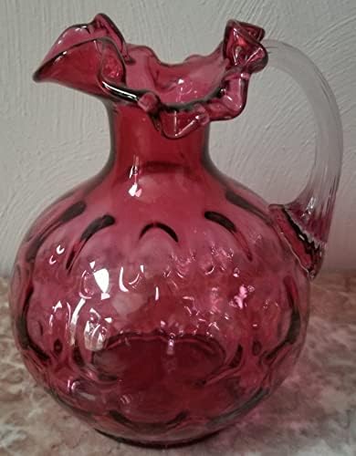 Fenton Art Glass bacač brusnica sa primijenjenom kristalnom ručkom - Vintage USA