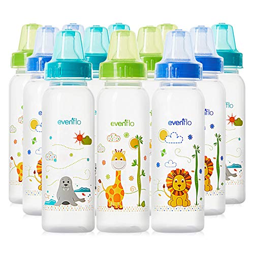 Evenflo Feeding Classic štampa polipropilenske bočice za bebe, novorođenčad i novorođenčad-Plava / Zelena/ Teal, 8 unca