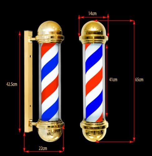 QWEZXCMI Brijačnica stub LED Barber stub svjetlo 65Cm LED Barber stub lampa vodootporan Salon oprema pruge rotirajući & osvijetljeno