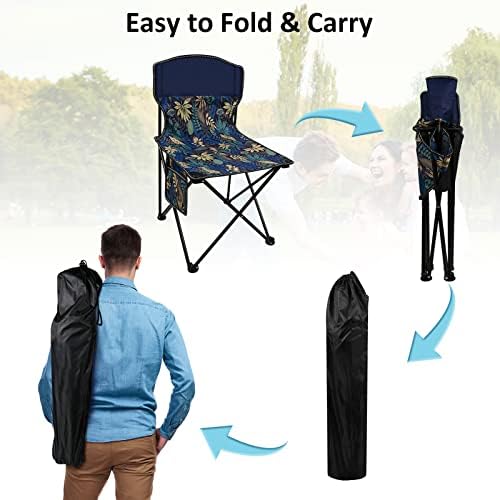 Voovy Prijenosna sklopiva stolica Kompaktna ultralight Foliding Stol na otvorenom kampe sa prednjim džepom i torbom za ribolov, kampiranje,