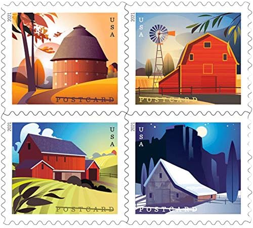 Barn razglednica zauvijek poštanske marke list 20 US Postal prve klase američke istorije vjenčanje proslava godišnjice . Novi Scott
