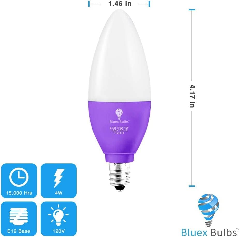2 paketa BlueX LED svijeća plava sijalica - 4W - E12 baza plava LED plava sijalica, dekoracija zabave, Trem, kućna rasvjeta, praznična