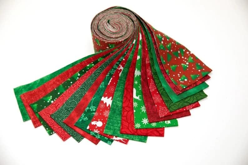 17 trake tkanina slatka, 2.5 inčni Božić osnove crvene i zelene blenderi Jelly Roll pamučne tkanine Quilting trake