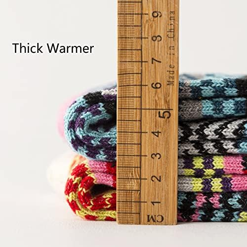 YZKKE 5Pack ženske vintage zimske meke tople guste hladne pletene vunene čarape, višebojni, slobodna veličina