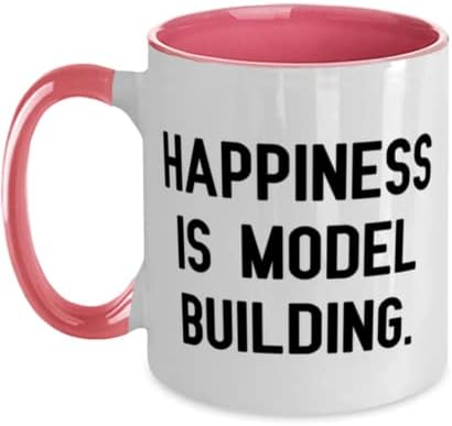 Jedinstveni pokloni za izgradnju modela, sreća je izgradnja modela, Izgradnja modela dva tona 11oz Šolja od prijatelja, makete, kompleti