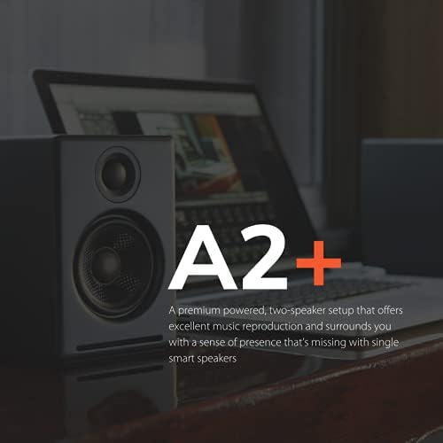 Audioengine A2+ Plus Bluetooth zvučnici sa napajanjem i Ds1m metalni stoni stalci za zvučnike