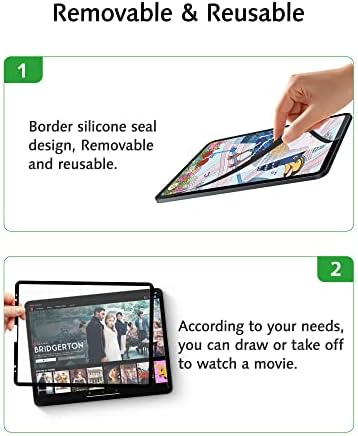 Bioton Paperfeel Pro Zaštitni ekran Kompatibilan sa iPad Pro 12.9, uklonjivim i za višekratnu upotrebu, Anti blesa, pogodan za crtanje